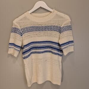 Current/Elliot The Mix Stitch Stripe Sweater Short Sleeve Classic - Size 2(US6)